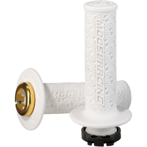 Moose Racing Grips - Lock-On - White/Gold B36Mrw-D