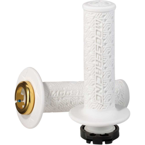 MOOSE RACING B36MRWD Moose Racing Grips - Lock-On - White/Gold B36Mrw-D