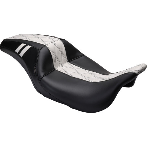 Le Pera Outcast Gt Seat - Full-Length - W/O Backrest - Black Double Diamond W/White Inlay - Fl '08-'23 Lk-987Gt1