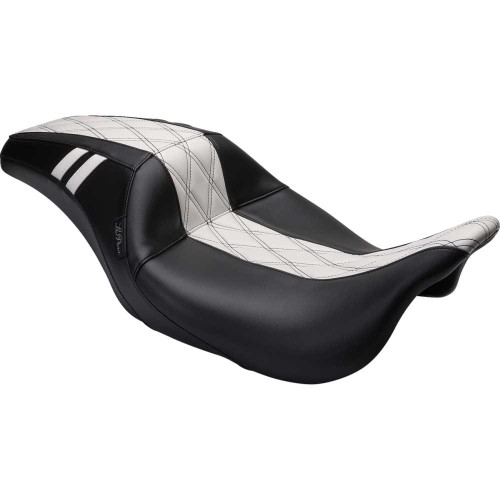 LE PERA LK987GT1 Le Pera Outcast Gt Seat - Full-Length - W/O Backrest - Black Double Diamond W/White Inlay - Fl '08-'23 Lk-987Gt1