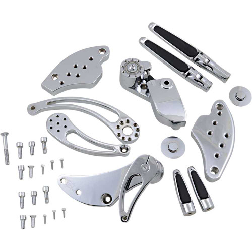 HAWG HALTERS FCKS18CFRS Hawg Halters Forward Control - '18+ Softail - Chrome - Standard - Folding Rubber Inlay Pegs - Slotted Levers Fck-S18C-Fr-S