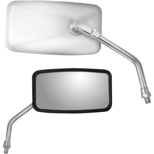 PARTS UNLIMITED 0640-0973 Parts Unlimited Mirror - Side View - Cruiser - Yamaha - Reverse Thread - Rectangular - Stainless Steel
