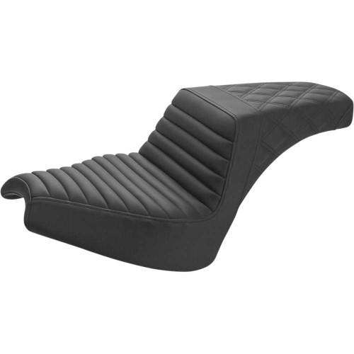 SADDLEMEN I2104176 Saddlemen Step-Up Seat - Front Tuck-N'-Roll/Rear Lattice Stitch - Black - Chief I21-04-176