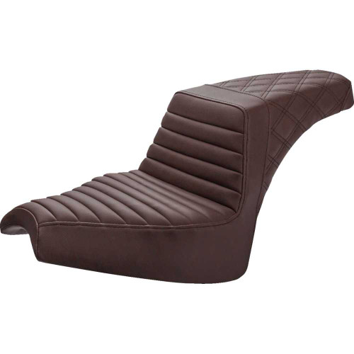 SADDLEMEN I2104176BR Saddlemen Step-Up Seat - Front Tuck-N'-Roll/Rear Lattice Stitch - Brown - Chief I21-04-176Br