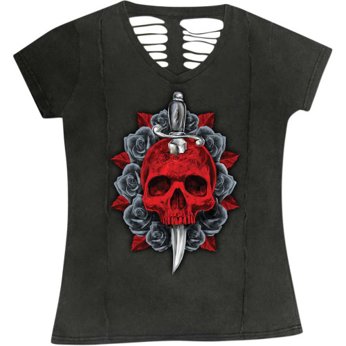 LETHAL THREAT LA20707S Lethal Threat Women'S Dagger Skull T-Shirt - Gray - Small La20707S