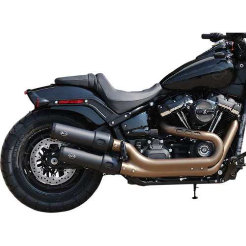 S&S CYCLE 5500734 S&S Cycle Ceramic Black Grand National Mufflers For Fat Bob 550-0734