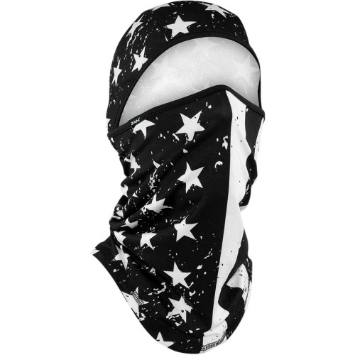ZAN HEADGEAR WB4L091 Zan Headgear Sportflex Convertible Balaclava - Black/White Flag Wb4L091
