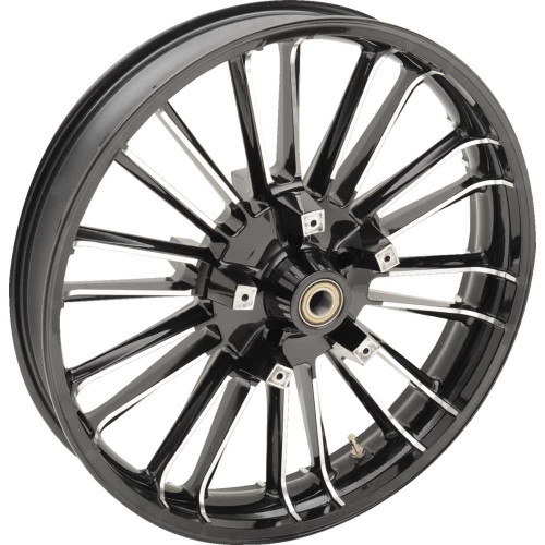 COASTAL MOTO 3DATL213BC07 Coastal Moto Wheel - Atlantic - Front - Dual Disc/Without Abs - Black Cut - 21X3.5 - '00-'07 Fl 3D-Atl213Bc07
