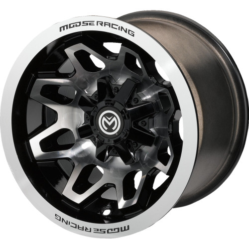 Moose Utility Wheel - 416X - Rear - Machined Black - 12X8 - 4/110 - 4+4 416M128110Gbmf4