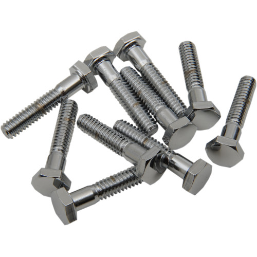 Drag Specialties Bolts - Hex-Head - Chrome - 1/4"-20 X 1"