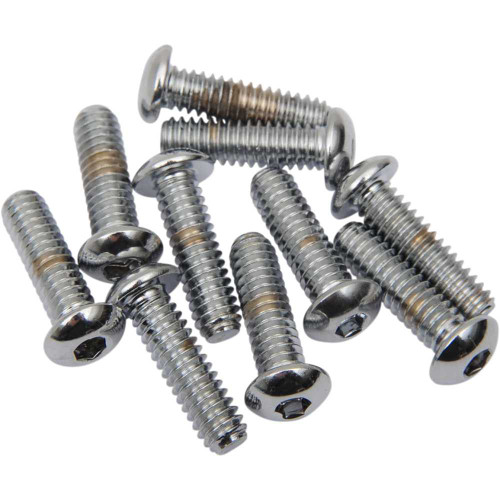 DRAG SPECIALTIES DS-190830 Drag Specialties Bolts - Button Head/Replacement - 1/4"-20 X 3/4" - 10 Pack