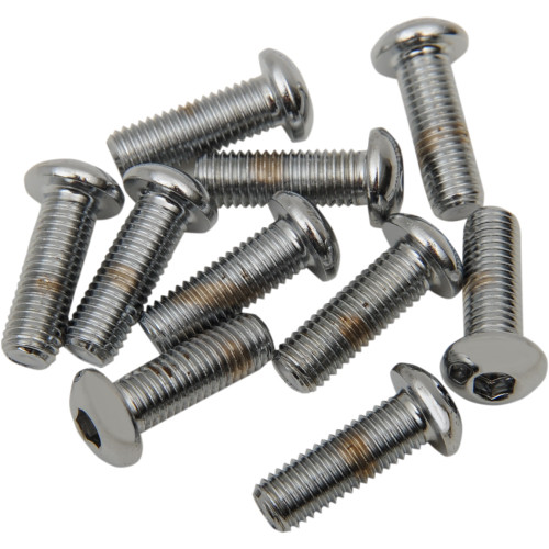 Drag Specialties Bolts - Button Head/Replacement - 1/4"-28 X 1" - 10 Pack