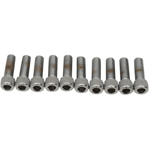 Drag Specialties Bolts - Socket-Head/Replacement - Knurled/Fine Thread - 1/4"-28 X 7/8" - 10 Pack