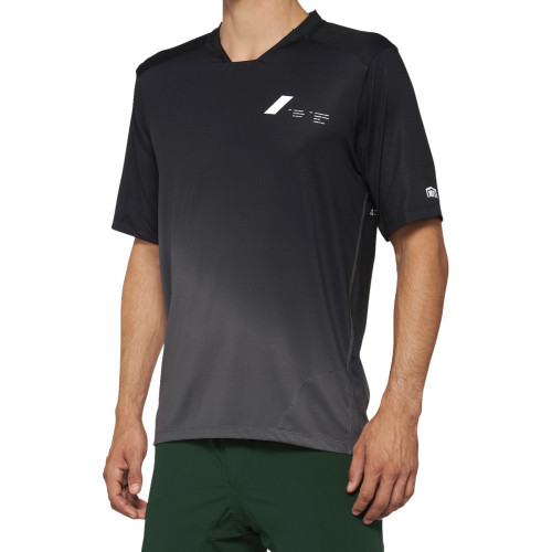 100% Celium Jersey - Short-Sleeve - Black/Charcoal - Medium 40011-00001