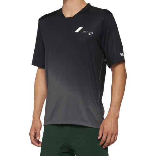 100% 4001100000 100% Celium Jersey - Short-Sleeve - Black/Charcoal - Small 40011-00000