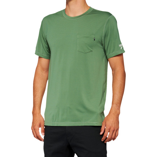 100% Mission Athletic T-Shirt - Olive - Xl 20014-00018