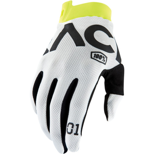 100% Racr Itrack Gloves - White - Small 10015-010-10