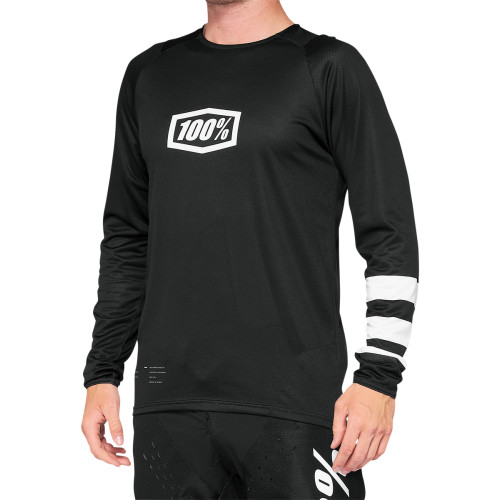 100% R-Core Long-Sleeve Jersey - Black/White - Large 40005-00012