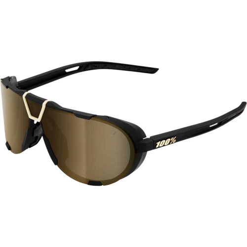 100% 6104625801 100% Westcraft Sunglasses - Soft Tact Black - Soft Gold Mirror 61046-258-01