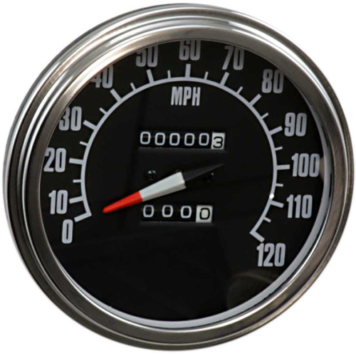 DRAG SPECIALTIES DS-243901 Drag Specialties 5" Fl-Style 2240:60 Speedometer With Reed Switch - '68-'84 Black Face