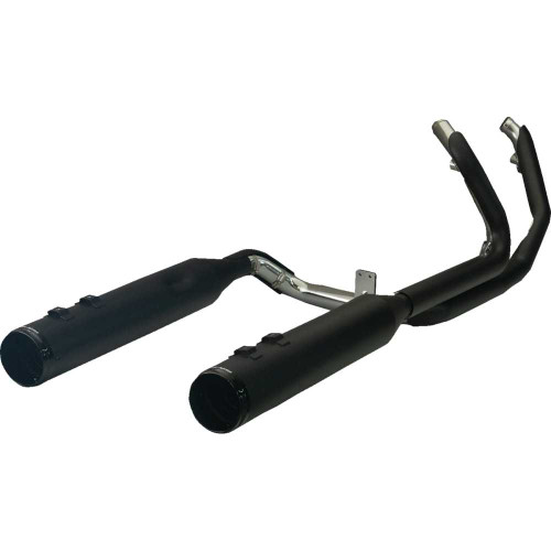 KHROME WERKS 200150 2-Into-2 Dominator Exhaust System With 4-1/2" Mufflers - Black With Race Tip - Twin Cam 200150