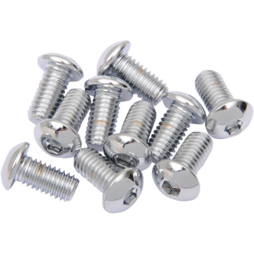 Drag Specialties Bolts - Button Head/Replacement - 3/8"-16 X 1" - 10 Pack