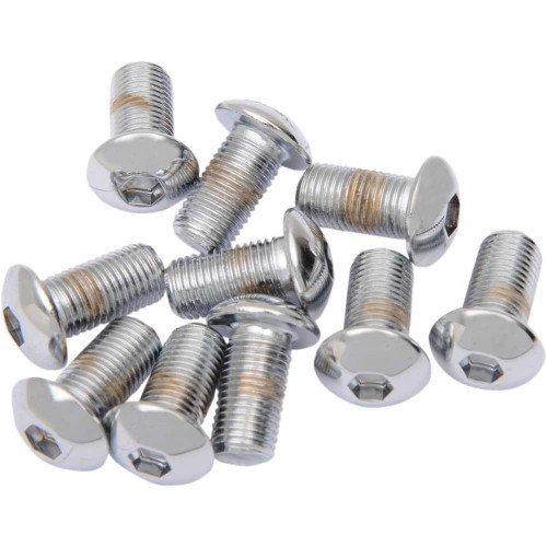 DRAG SPECIALTIES DS-190845 Drag Specialties Bolts - Button Head/Replacement - 3/8"-24 X 1" - 10 Pack