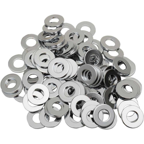 DRAG SPECIALTIES DS-190655 Drag Specialties Washers - Flat - 5/16" - Chrome