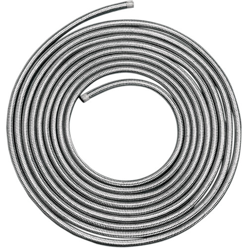 Drag Specialties Braided Oil/Fuel Hose - Stainless Steel - 5/16" X 6'