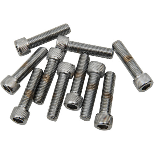 Drag Specialties Bolts - Socket-Head/Replacement - Knurled/Fine Thread - 5/16"-24 X 1-1/4" - 10 Pack