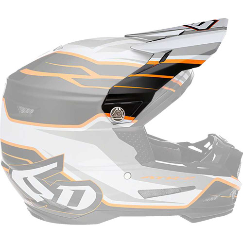 6D HELMETS 726100 6D Helmets Atr-2 Visor - Phase - White Orange 72-6100