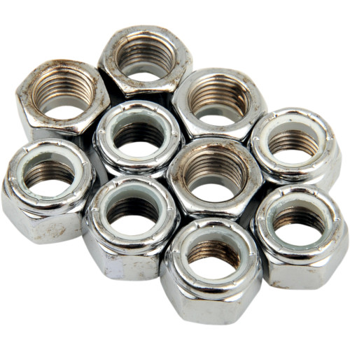 Drag Specialties Nuts - Nylon - Chrome - 7/16"-20