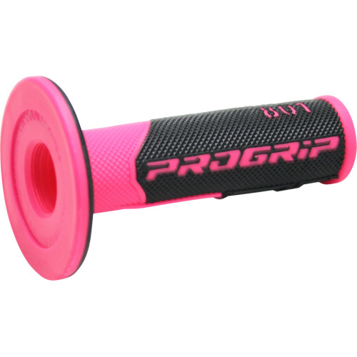 801 Hybrid Duo-Density Cross Grips - Fluorescent Pink/Black Pa080100Fx02
