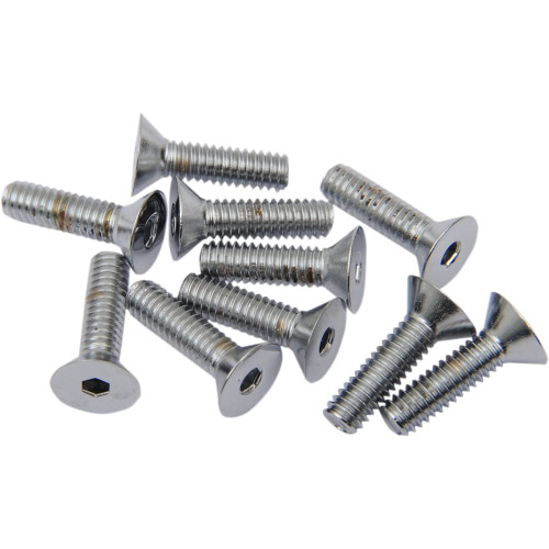 Drag Specialties Bolts - Flat-Head - Chrome - 8-32 X 1/2"
