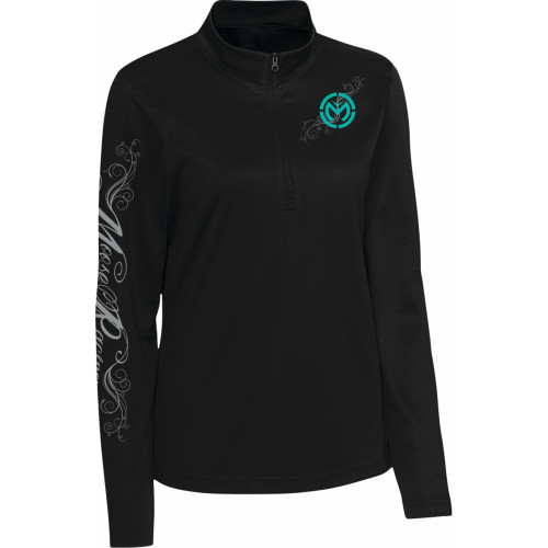 Moose Offroad Women'S Flourish Script Quarter Zip Pullover - Black - Medium 3051-1232
