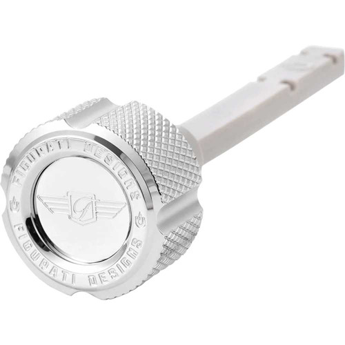 FIGURATI DESIGNS FD01-MAGTD-KN-SS Figurati Designs Transmission Oil Dipstick - Magnetic - Silver - Twin Cam Fd01-Magtd-Kn-Ss