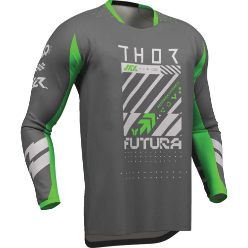 THOR Thor Launchmode Futura Jersey - Charcoal/Green - Large