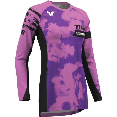 Thor Women'S Launchmode Bleach Jersey - Black/Orchid - Large