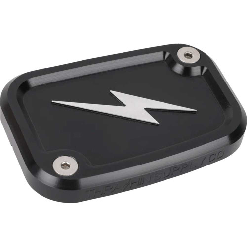 THRASHIN SUPPLY CO. TSC-3176-4 Thrashin Supply Co. Master Cylinder Cover - Brake - Front - Black/Twice-Cut Tsc-3176-4