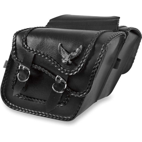 WILLIE & MAX LUGGAGE 5870820 Willie & Max Luggage Black Magic Saddlebag - Black - Slant - Standard 58708-20