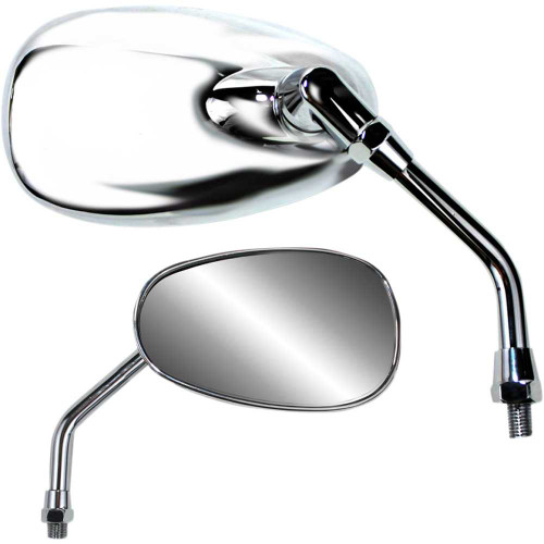 PARTS UNLIMITED Parts Unlimited Mirror - American-Style/Standard - Side View - Oval - Chrome - 5-1/2" - Each