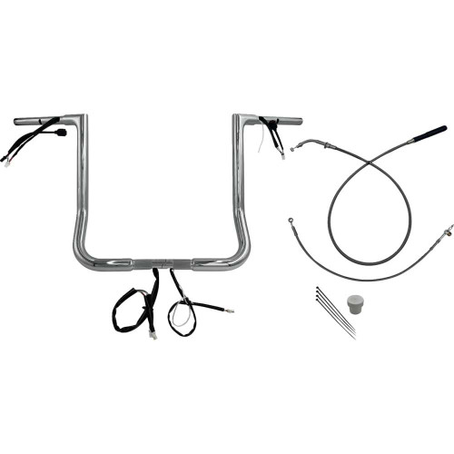 FAT BAGGERS INC. 749016 Fat Baggers Inc. Ez Install Wired Handlebar Kit - 1-1/4" - Flat Top - 16" - Chrome 749016