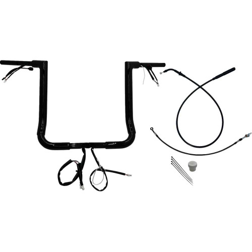 FAT BAGGERS INC. 649016-B Fat Baggers Inc. Ez Install Wired Handlebar Kit - 1-1/2" - Flat Top - 16" - Black 649016-B