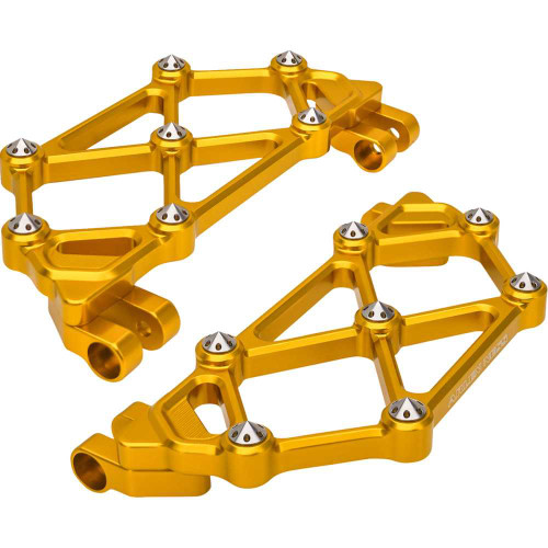 ARLEN NESS 410-048 Arlen Ness Mini Diamond Floorboards - Driver - Gold - Flt 410-048