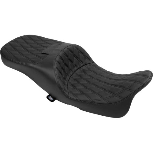 DRAG SPECIALTIES SEATS Drag Specialties Seats Extended Reach Freedom Seat - Vinyl - Double Diamond - Black Stitch - Flt/Flh '09-'24
