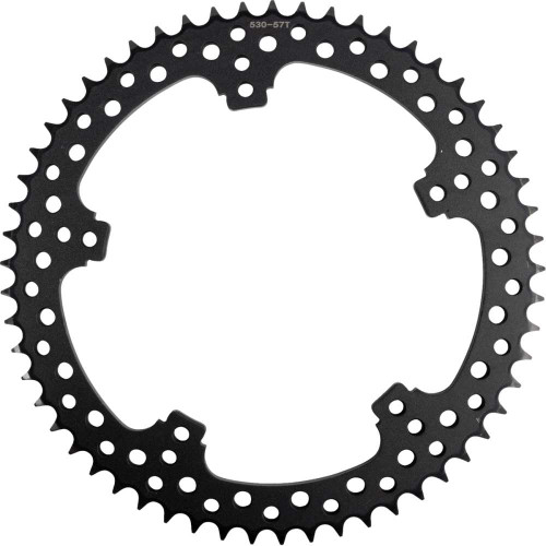 ARLEN NESS 300-204 Arlen Ness Rear Sprocket - Jagged - 57 Tooth - Black - Flt/Flh 300-204