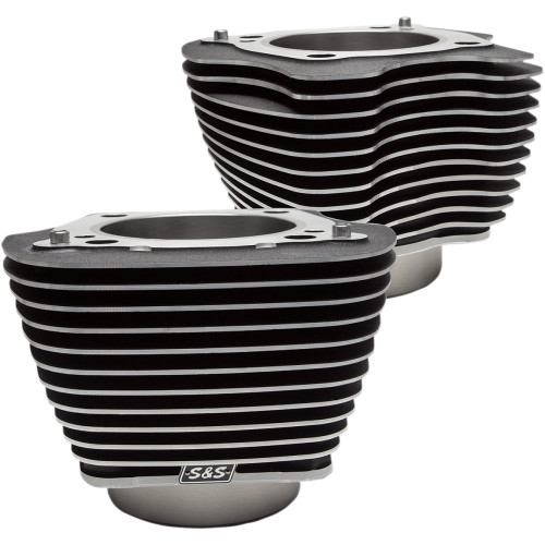 S&S Cycle Cylinders - 4.25" - M8 - Black - Highlighted Fins 910-0682