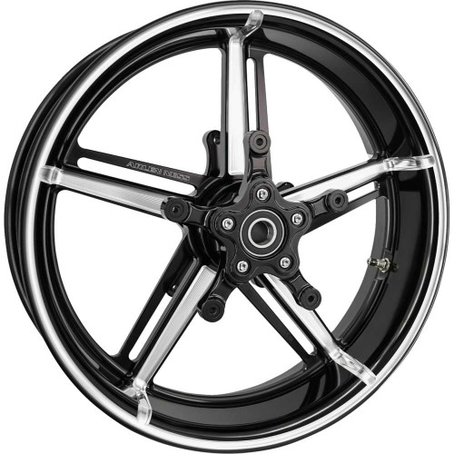ARLEN NESS 91-652 Arlen Ness Wheel With Hub/Adapter - Factory 24 - Front - Black/Contrast Cut - 18X5.5 91-652
