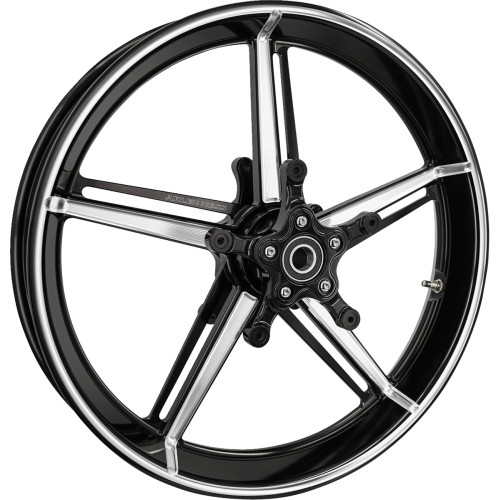 Arlen Ness Wheel With Hub/Adapter - Factory 24 - Front - Black/Contrast Cut - 19X3.25 91-653
