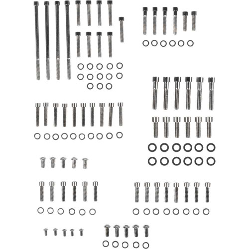 DRAG SPECIALTIES Drag Specialties Bolt Kit - Complete Motor - Smooth/Socket-Head - Black/Chrome - '07-'16 Touring